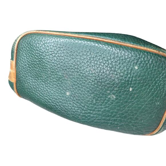 Vintage Dooney & Bourke Green & Tan Leather Bucket Purse - Picture 9 of 10